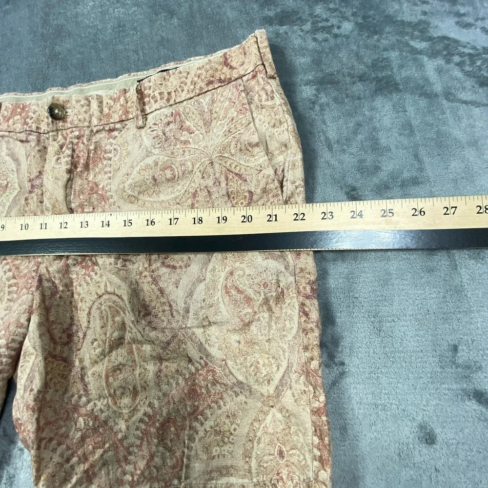 Banana‎ Republic Shorts Mens 38 Paisley Pink Linen Boho Resort Casual Vacation